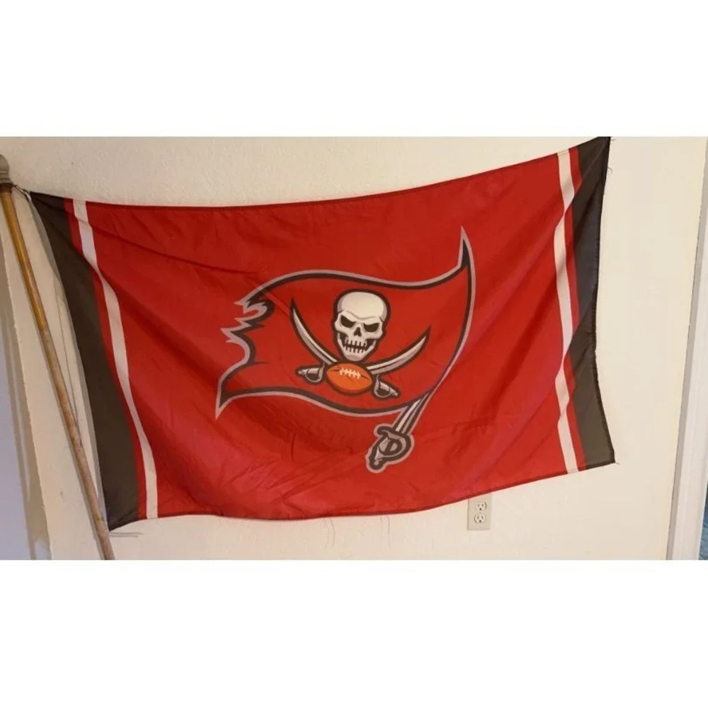 Lot of Buccaneers Flags Helmut Sign and Blanket